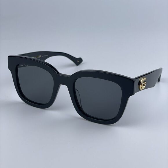 NEW Gucci GG0998S 001 Black Grey Square Unisex Sunglasses